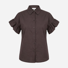 J By J SS Cotton skjorte i brun-1