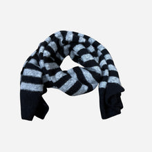 J By J 3056 Stripe Scarf Black/Grey