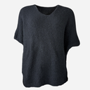 J By J 3070 Oversized V-Neck Knit Black