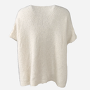 J By J 3070 Oversized V-Neck Knit Off White
