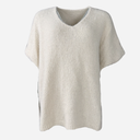 J By J 3070 Oversized V-Neck Knit Off White