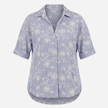 J By J 5300 Embroidery Wide Striped Shirt Blue