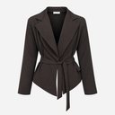 J By J 67019 Cropped Blazer Brown