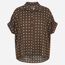 J By J 8504-3 Oversized Dot Shirt Brown