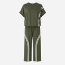 J By J 86028 Viscose Sweat Suit Army / White