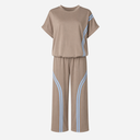 J By J 86028 Viscose Sweat Suit Latte / Blue