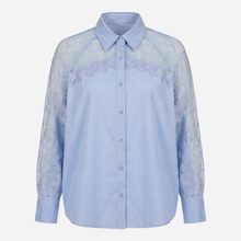 J By J 8655 Lace Sleeve Shirt Light Blue
