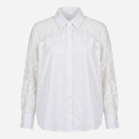 J By J 8655 Lace Sleeve Shirt White