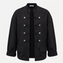 J By J 91517A Stretch Denim Jacket Black