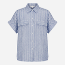 J By J Cotton Linen Striped Summer Set Blue