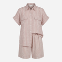 J By J Cotton Linen Striped Summer Set Rose