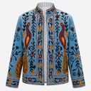 J By J Embroidery Unique Jacket Blue / Brown