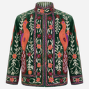 J By J Embroidery Unique Jacket Green / Off White