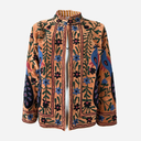 J By J Unique Embroidery Jacket Brown/Blue