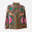 J By J Unique Embroidery Jacket Brown/Pink