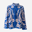 J By J Unique Embroidery Jacket Cobalt Blue