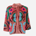 J By J Unique Embroidery Jacket Rose/Turkis