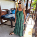 J By J Unique Tie Dye Strap Dress Green