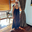 J By J Unique Tie Dye Strap Dress Navy