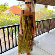 J By J Unique Tie Dye Strap Dress Olive