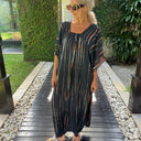 J By J Unique Tie Dye Summer Dress Black/ Orange