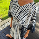 J By J Unique Tie Dye Summer Dress White / Black