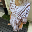 J By J Unique Tie Dye Summer Dress White / Brown