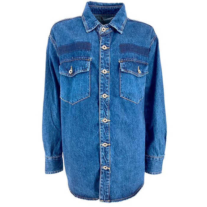 J BY J 1502 DENIM OVERSHIRT BLÅ-J BY J Fashion