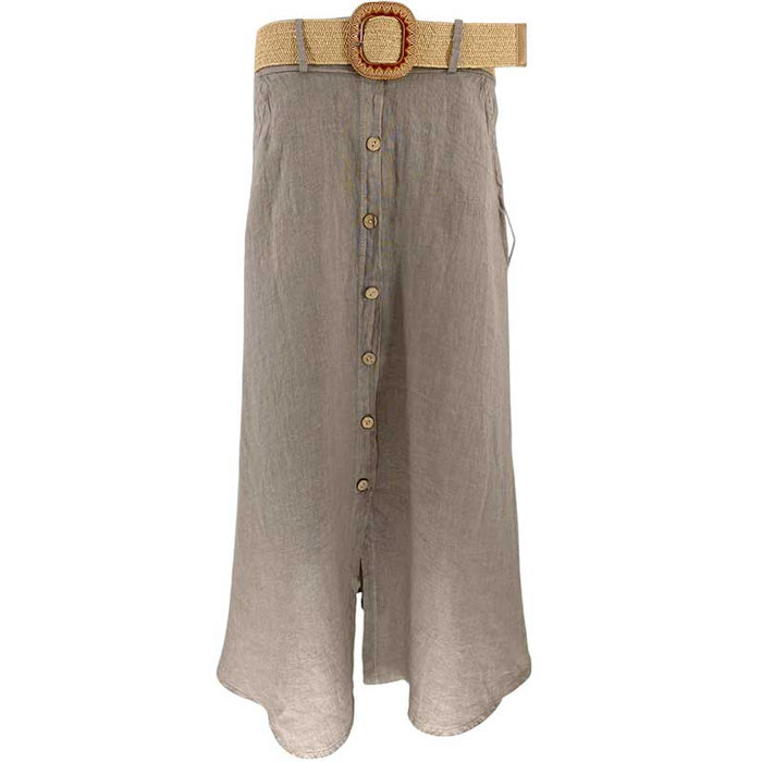 J BY J 20041 Long Linen Skirt Fango