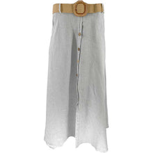 J BY J 20041 Long Linen Skirt Light Grey