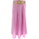 J BY J 20041 Long Linen Skirt Light Pink
