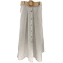 J BY J 20041 Long Linen Skirt Sand