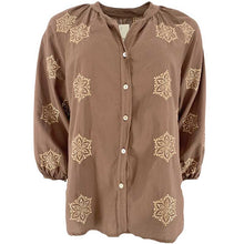 J BY J 5558 Embroidery Shirt Brown