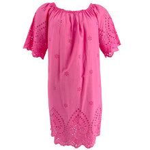 J BY J 83375 Embroidery Summer Dress Pink - J BY J Fashion