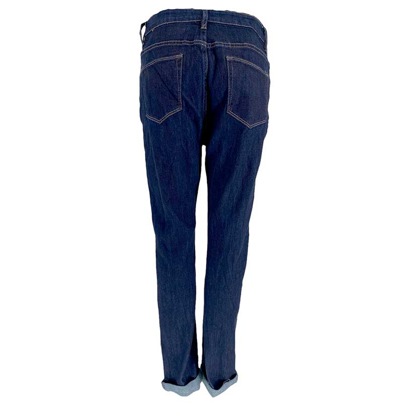 J BY J 9156 LOOSE DENIM JEANS MØRKEBLÅ