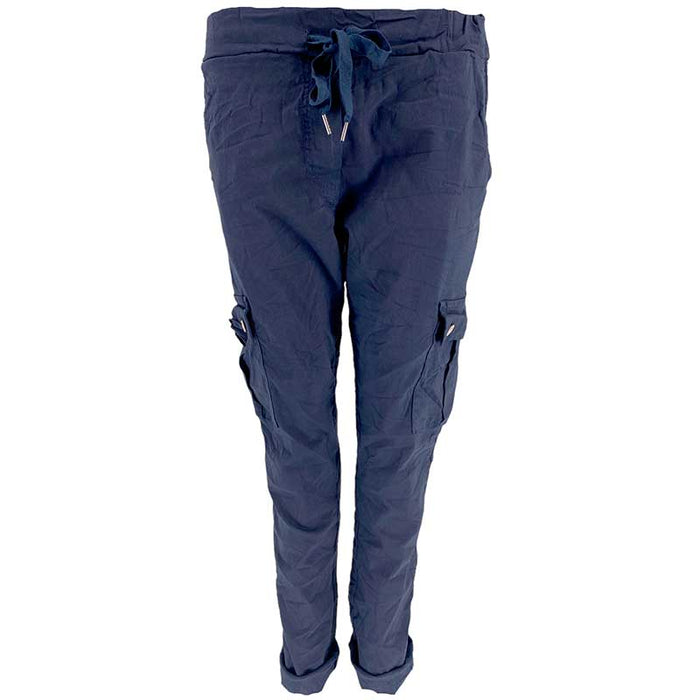J BY J 95870 STRETCH CARGO PANTS NAVY-fra-J BY J-hos-J BY J Fashion