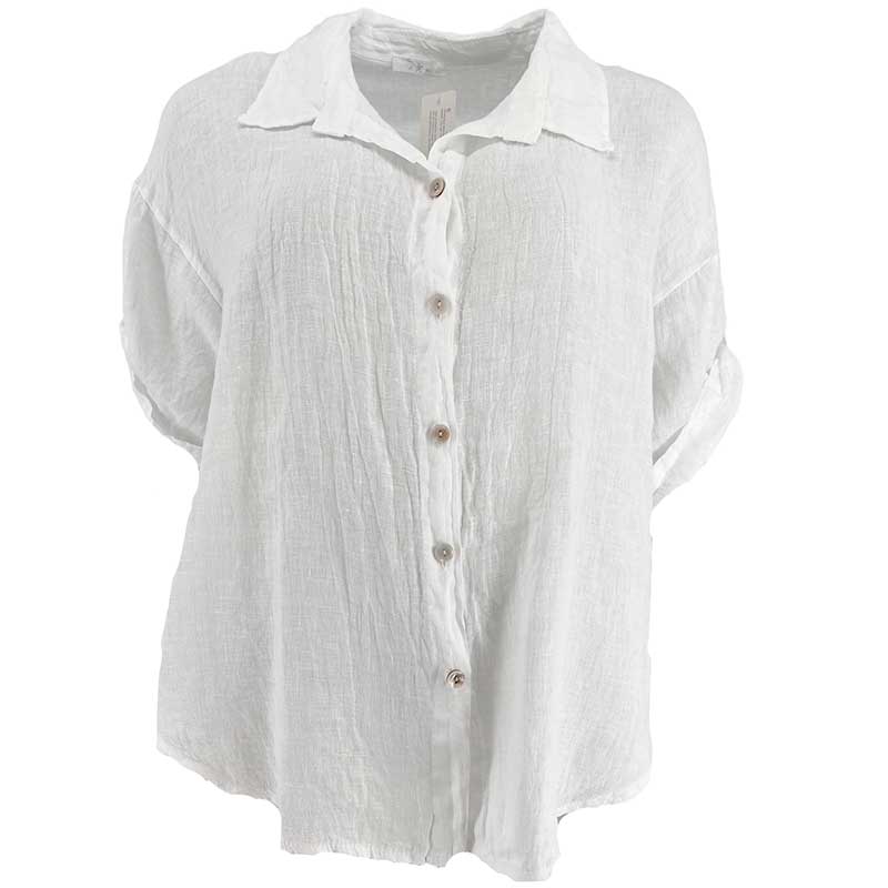J BY J Puro Linen Shirt Hvid - J BY J Fashion