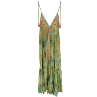 J BY J TC-498 Long Strap Dress Green / Orange