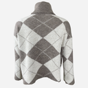 J By J 163 Check Roll Neck Knit Beige