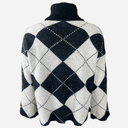 J By J 163 Check Roll Neck Knit Black