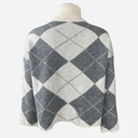 J By J 163 Check Roll Neck Knit Grey