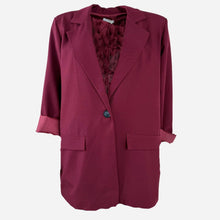 J By J 20099 Loose Blazer Wine Red