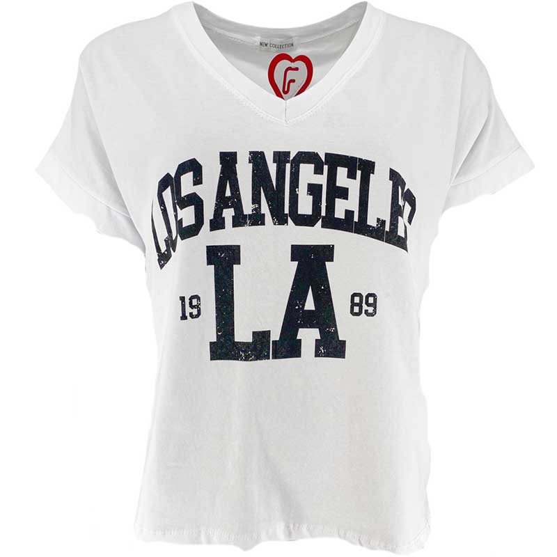J By J 20826A V-Neck T-Shirt White