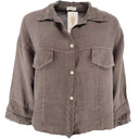 J By J 3475 Linen Jacket Brown - J BY J Fashion