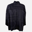 J By J 38829 Graphic Satin Shirt Black