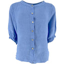 J By J 4821 S/S Linen Shirt Blue