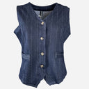 J By J 5557 Viscose Stretch Vest Dark Blue