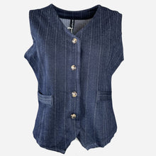 J By J 5557 Viscose Stretch Vest Dark Blue