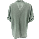 J By J 5778 Linen Pocket Blouse Army