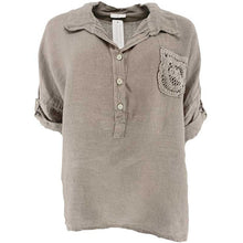 J By J 5778 Linen Pocket Blouse Fango